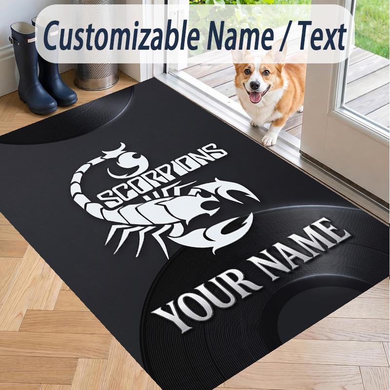 Custom Text Printed Rug Scorpions Non Slip Floor Carpet For Home Room Decor