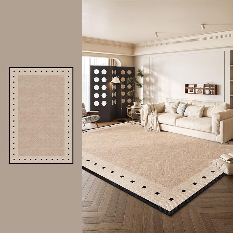 Vintage Light Luxury Rugs Living Room Big Size Floor Mats Bedroom Bedside Carpet Loop Pile Tpr Soft Short Plush Rug
