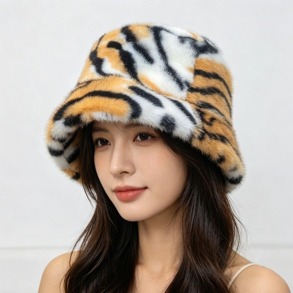 Korean Style Plush Bucket Hat Velvet Fluffy Warm Hat Fashion Faux Fur Fisherman Hat Outdoor