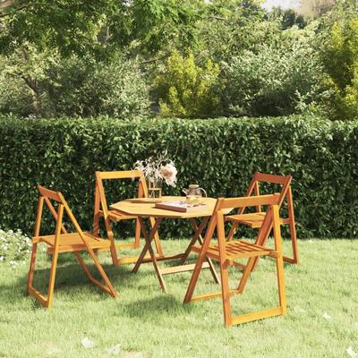 Vidaxl Folding Garden Chairs, 4 Pcs., Solid Acacia Wood