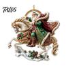 Holiday Hanging Decorations Santa Riding Horse Christmas Ornament, Acrylic Pendant with String, Festive Party Supplies Tree Decor for Living