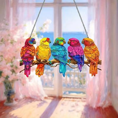 Acryl Baum Papagei Dekor Bunte Papagei Vogel 2D Flache Kunst Weihnachtsbaum