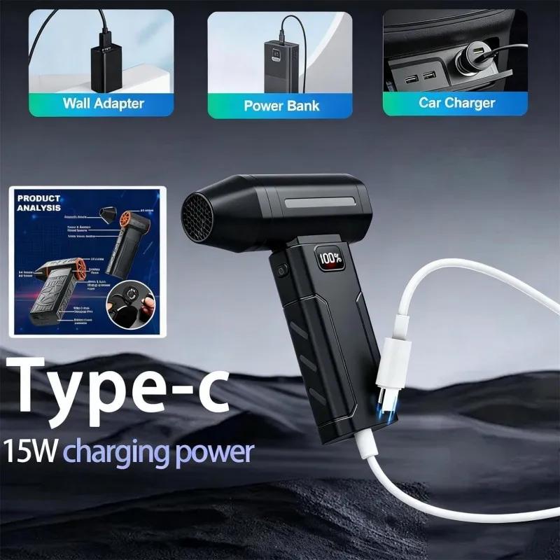 150000RPM Wireless Jet Fan Brushless Motor Turbo Air Blower  With LED Light Digital Display Portable Cleaning Blower For Dust Cleaner Car Cleaning