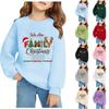 Felpa con cappuccio e stampa natalizia per bambina, manica lunga, pullover casual e comoda per autunno e inverno