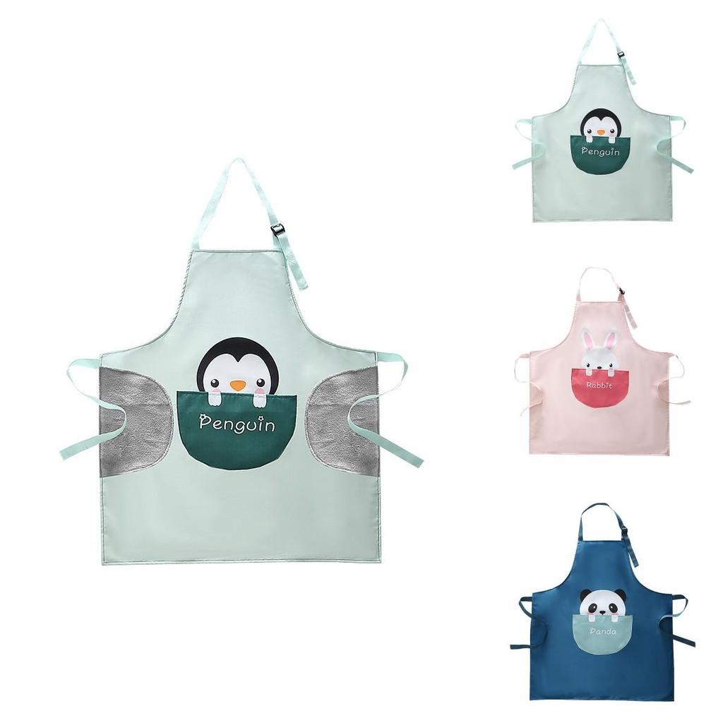Cartoon Apron Polyester Sleeveless Kitchen Cooking Oil Proof Waterproof For Adults Kids