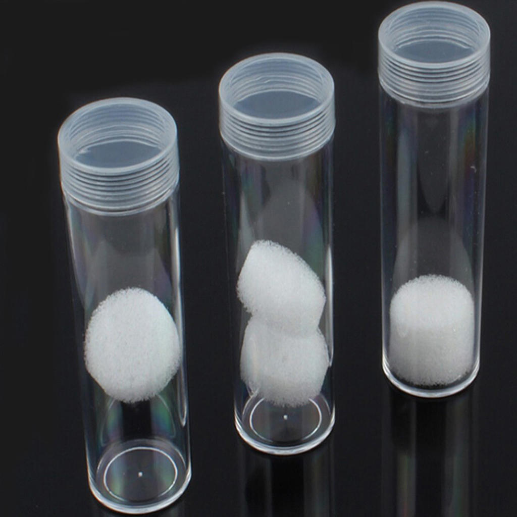 10pcs 25mm Plastic Clear Round Cases Coin Storage Protective Tube Holder Box