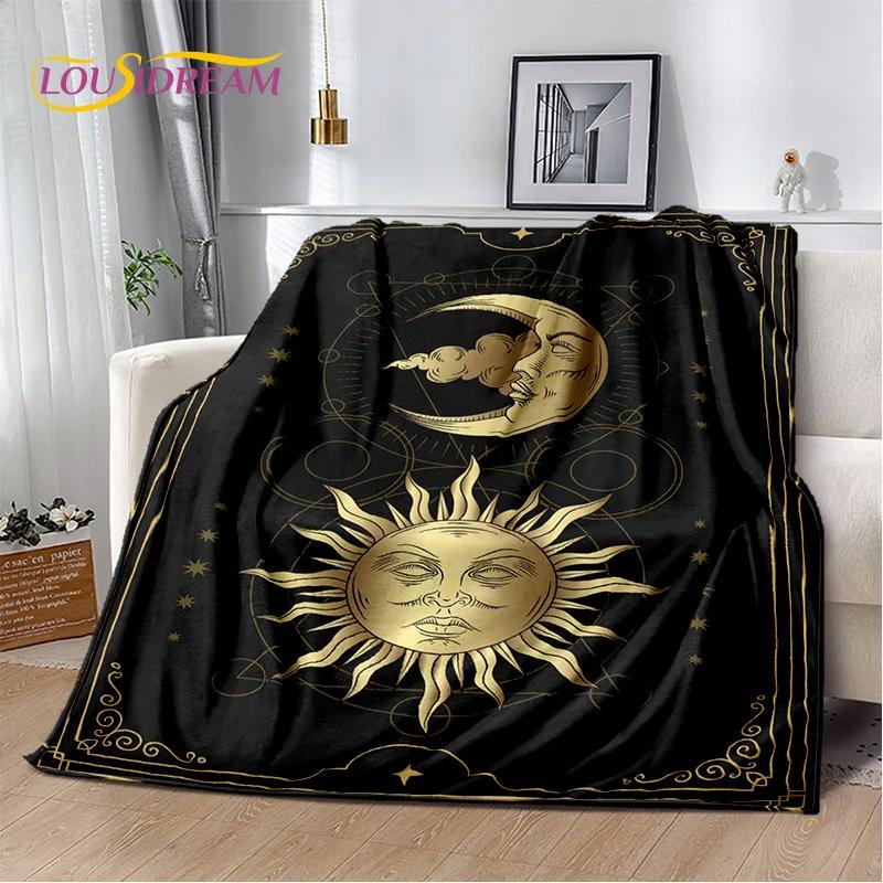 Mysteriou Tarot Sun Moon Mandala Magic Soft Flannel Blankets,Throw Blanket Comfortable Blanket for Picnic Beds Sofa Home Bedroom