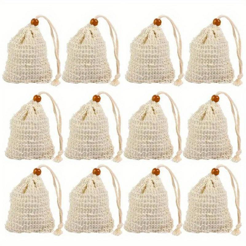 

Natural Sisal Soap Bags Shower Bath Exfoliating Soap Saver Pouch Holder for Bath & Shower Use Soap Packaging Mesh Bags