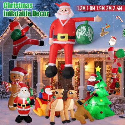 Climbing Santa Claus Christmas Decoration Gingerbread Inflatable Toys With LED Light Inflatable Model Holiday Gift Outdoor Decor