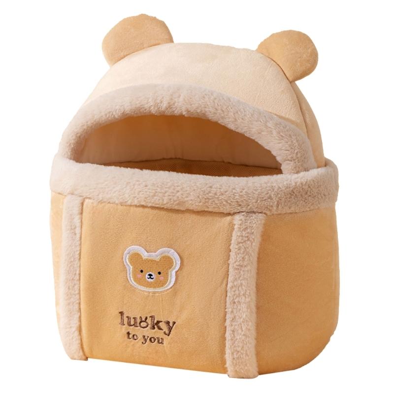 Plush Backpack for Small Cats Dogs Carriers Bag Portable Outdoor Travel Winter Kitten Warm Walking