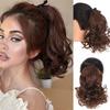 Estensioni dei capelli sintetici con coda di cavallo con coulisse corta ondulata Clip per capelli per le donne Coda di cavallo finta naturale resistente al calore