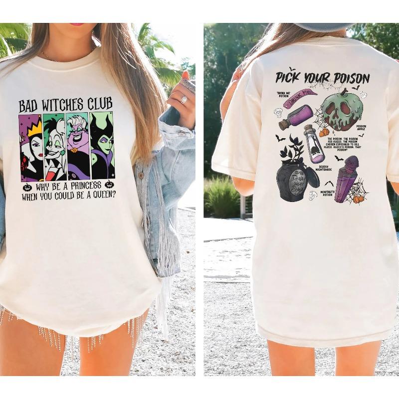 Bad Witches Club TShirt Halloween Evil Queen Shirt Unisexficent Tee land Girl Trip Shirt Halloween Witch Shirt S