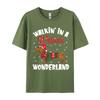 Spaziergang im Wiener Wunderland Lustige Dackel Weihnachts-T-Shirts Vintage Baumwoll-T-Shirts Geschenkidee Tops