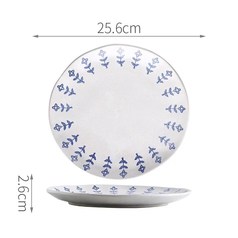 Japanese Style Ceramic Plate Retro Restaurant Dessert Salad Bowls Delicious Dishes Dining Plates Exquisite Home Tableware