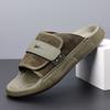 Fashion Summer Cow Leather Slippers for Men Solid Color Fashion Casual Flip Flops Male Abrasion Resistant High Quality Slipper Shoes Man