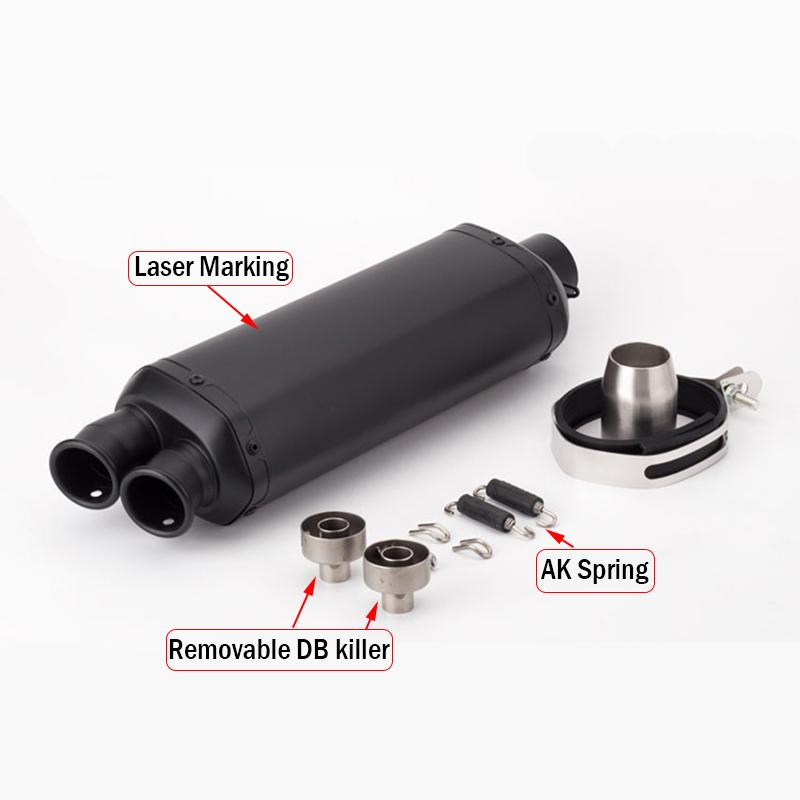 Universal 51MM Motorcycle Exhaust Pipe Escape Double Hole Silencer Muffler DB Killer For F750GS F850GS R1200GS 500X 400X CRF1100