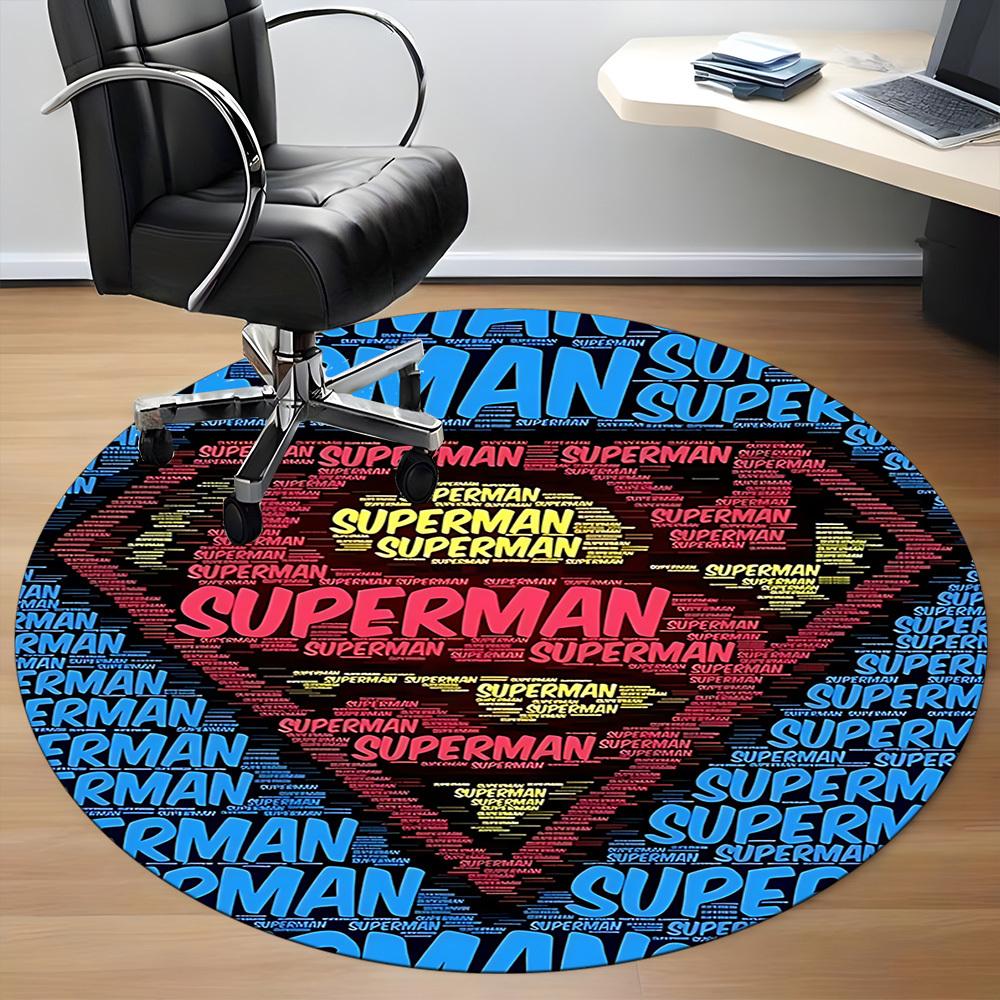 1pc Superhero Costume Office Round Area Rug, Under Office Chairs Bedroom Living Room Home Decor, Room Deco, Available in Various Sizes