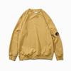 Mens Casual Solid Color Round Neck Sweatshirt With Zipper Pockets Lens Detail Loose Fit Winter