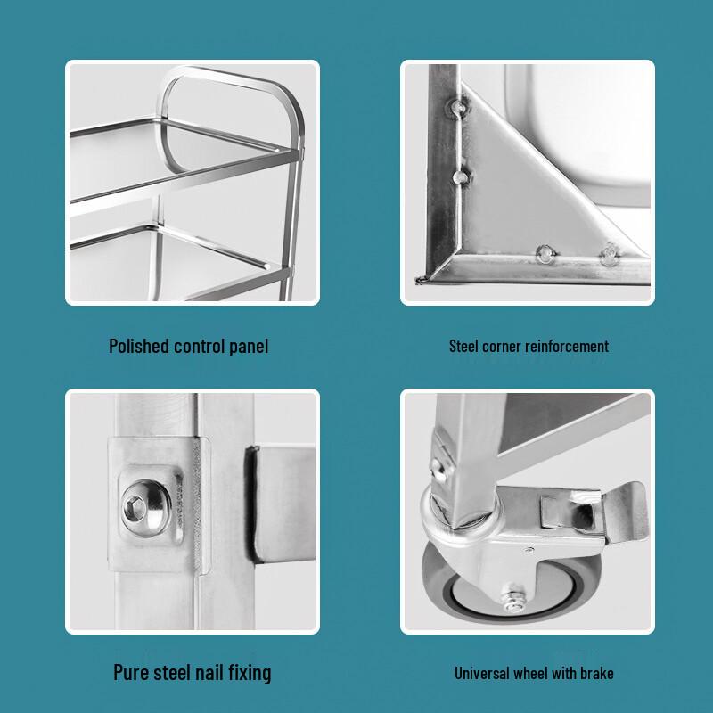 Edo Stainless Steel 3-Tier Mobile Service Cart