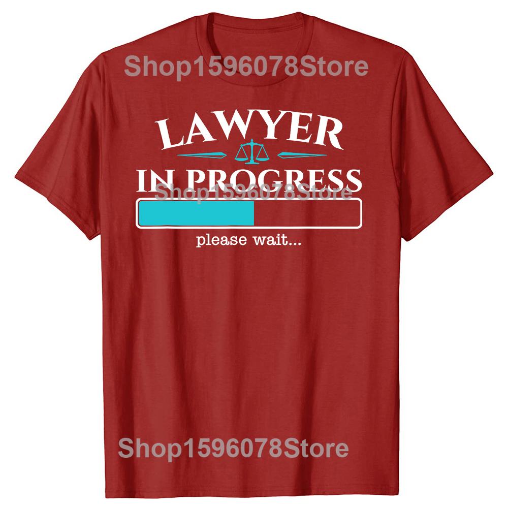 Funny Lawyer In Progress Law School Student Graduation Tshirts Men Fashion Casual Tshirt 100 Cotton Loose Oversized T Shirt S