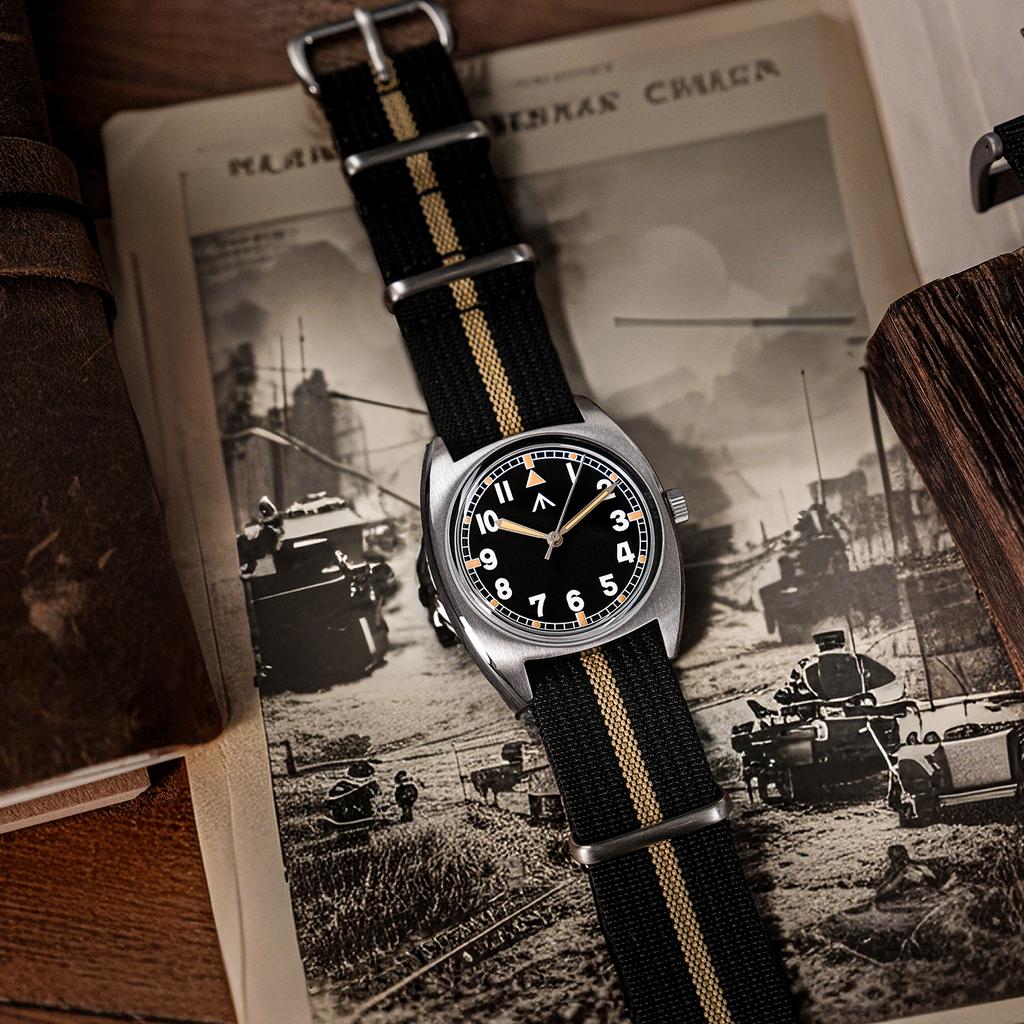 Militado Miyota Super 2035 GL12 Quartz Movement Watch Military Field Watch Sapphire Waterproof Luminous 36mm Watches
