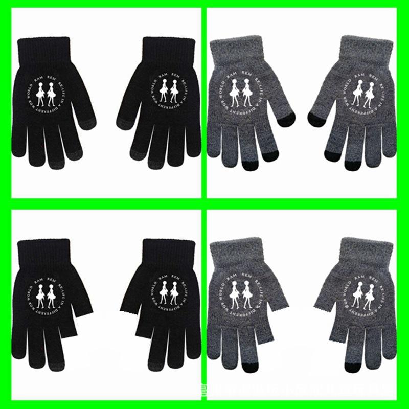 One Piece, Luffy, Chopper, Zolona Mero, Anime Online Game Peripheral Gloves, Gray Full-finger Autumn and Winter Warm and Cold Protection