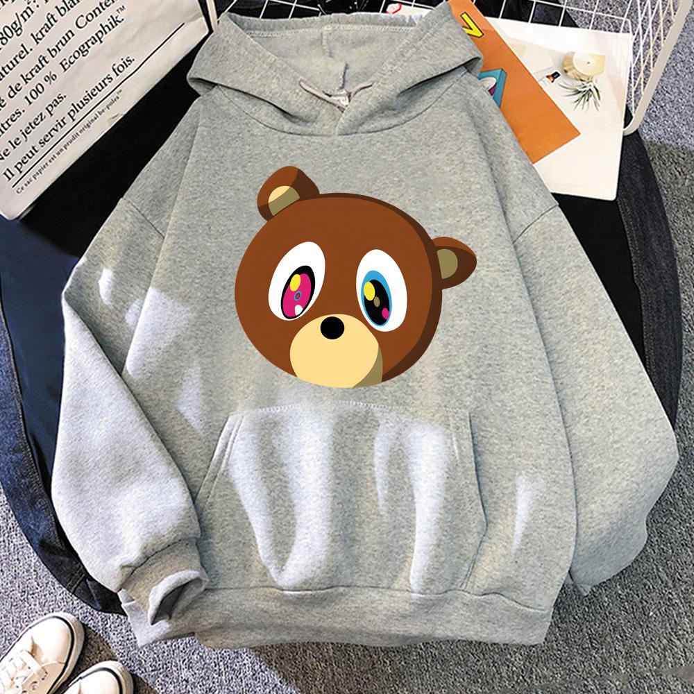 Kanye West Cartoon Tops Popular Characters Print Hoodies Male Fashion Street Sweatshirts Autumn Casual Fleece Hooded Pullovers