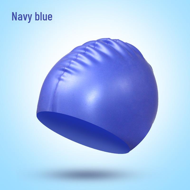 Silicone Waterproof Swimming Cap for Long Hair - Professional Diving Protection, Solid Color