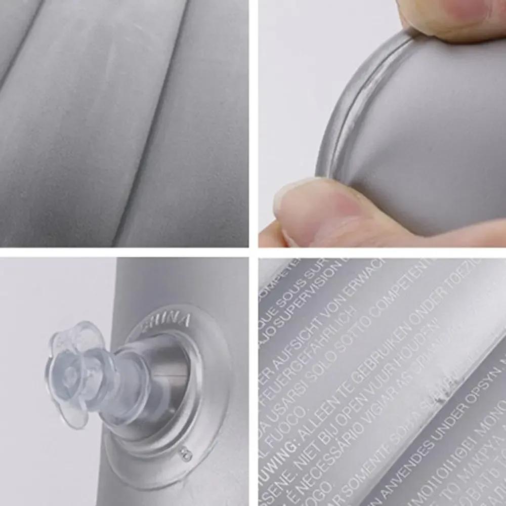 1 Pc Flocking Inflatable Pillow Nap Portable Air Cushion Pillows Folding Square Inflatable Pillows Business Office Travel Pillow