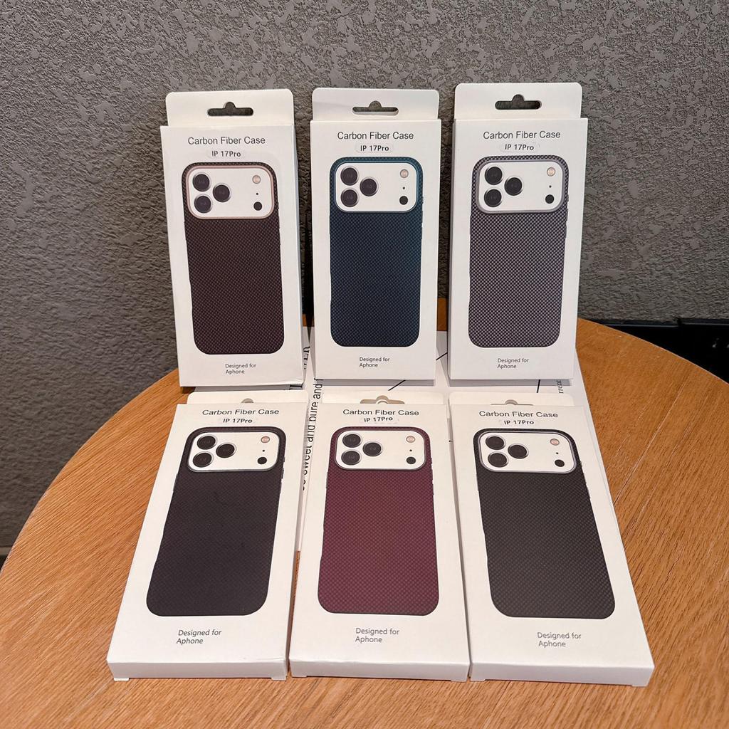 iPhone 17 Pro Max Kevlar Pattern Magnetic Case - Ultra-Thin, Carbon Fiber, Drop-Proof Hard Shell