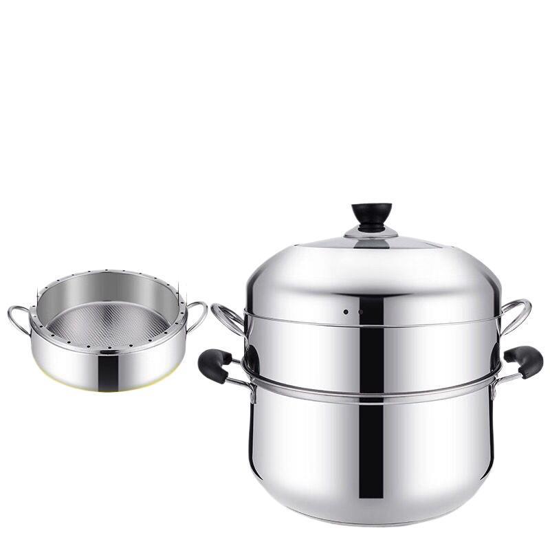 Old-Fashioned Stainless Steel Multi-Layer Steamer Pot with Composite Bottom