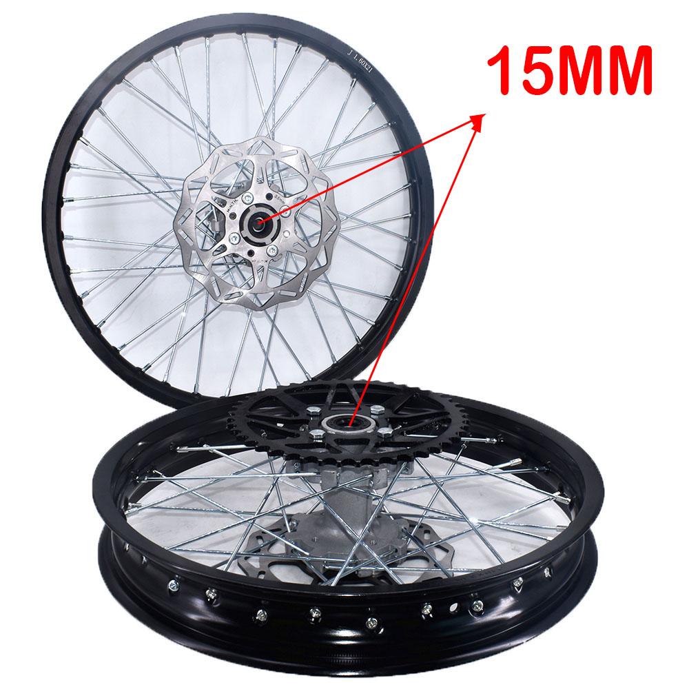 Motorcycle 1.60-21 Rim and 2.15-18 Front Rear Wheel With #520-45T Sprocket 240MM/220MM Brake Disc Plate for Kayo T2 Pit Bike