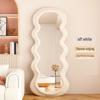 Irregular Velvet Wave Floor Mirror