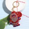 Christmas Series Rhinestone Keychain - Santa & Reindeer Pendant Handbag Charm