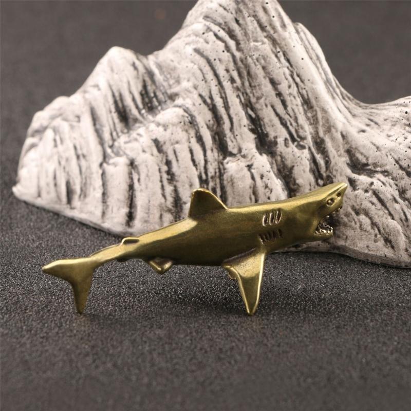 Handmade Shark Figurine Brass Fish Sculpture for Distinctive Interior Designs and Gift Purposes Delicate and Stands Out