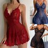 Women's Sleepwear Spaghetti Strap Dress Transparent Sexy Nightgowns Lace Pajamas Sexy Set Lingerie