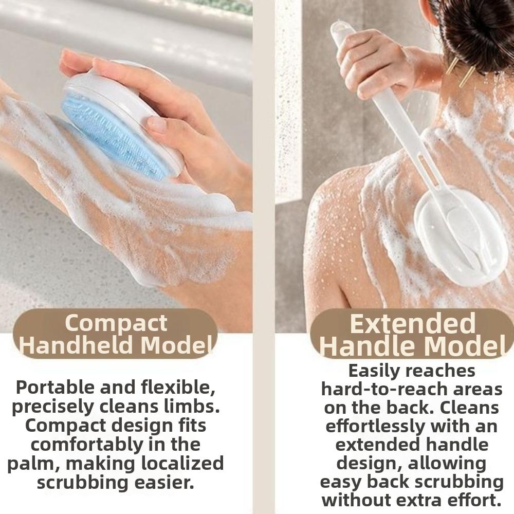 Long Handle Body Cleansing Brush Silicone Material Back Scrubber New Bath Brush For Bathroom