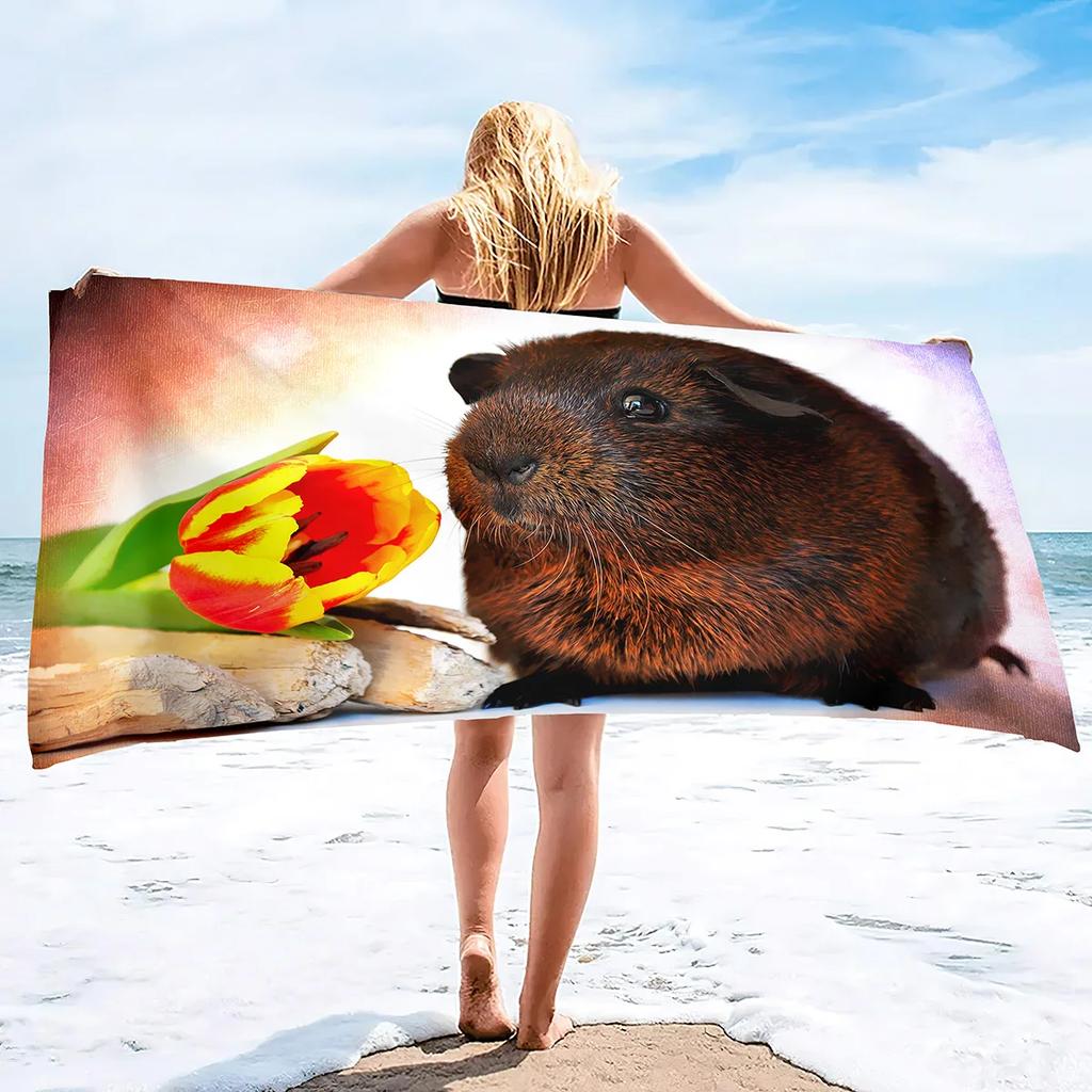 Guinea Pig Super Soft Beach Quick-Drying Bath Towel Large Absorbent Towel Blanket Suitable for Outdoor Travel Camping Swimming