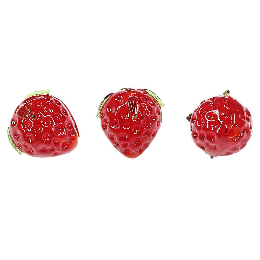 Strawberry Glazed Beads for DIY Jewelry: Bracelet, Pendant, Earrings, Necklace, Hairpins Accessories.