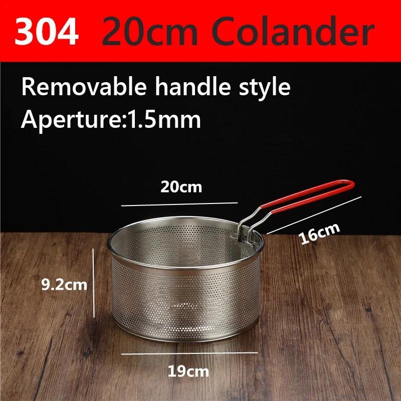 Nerezová ocel 304 horká Fritovací smažící koš Fritovací pánev Filtr Jídlo Cedník Únik oleje Síto na kakao Síťka nudle Knedlíky Sítko