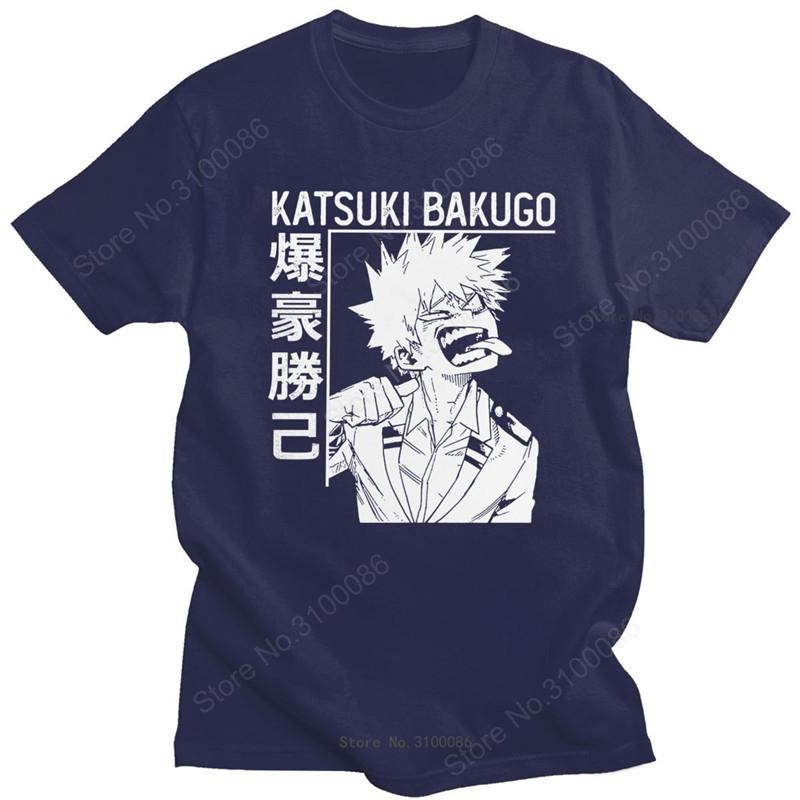 Funny Unisexs Katsuki Bakugo Boku No Hero Academia TShirt Cotton Anime Tee Shirt Short Sleeve Unisexga All Might Tshirt Merch Tops
