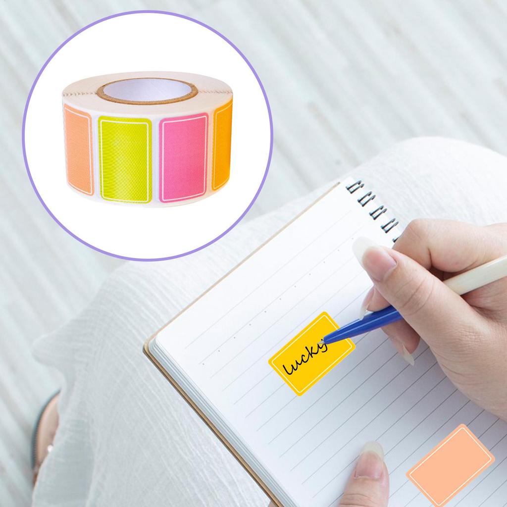 Colored Label Sticker Roll Packaged Art Paper Label Tag for Inventory Classroom Office Marking Useful DIY Sticker Stationery