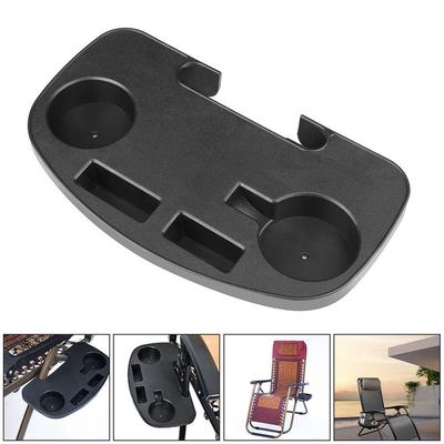 2X Clip On Side TableTray,Chair Side Tray with Mobile Device Slot and Cup Holder