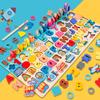 Numbers Alphabet Traffic Logarithmic Board Children's Educational Ability Development Early Childhood Educational Puzzle Building Block Fishing Toy