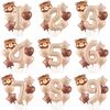 7pcs Cute Bear Balloon Set with 32 Inch Caramel Digital Aluminum Foil Balloon for Birthday Party Decoration Baby Shower Supplies