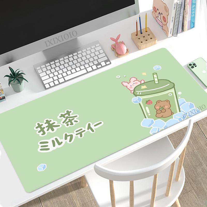 Green Matcha Mouse Pad Gaming XL New HD Mousepad XXL Desk Mats Carpet Natural Rubber Office Computer Mouse Mat Desktop Mouse Pad
