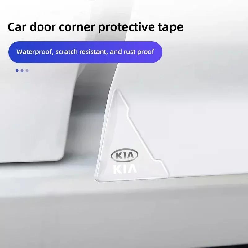 4Pcs Car Door Bumper Sticker Dash-proof Buffer Adhesive For KIA EV6 Sorento Niro Stinger Ceed Carnival K5 K9 Soul Carens VQ Cade