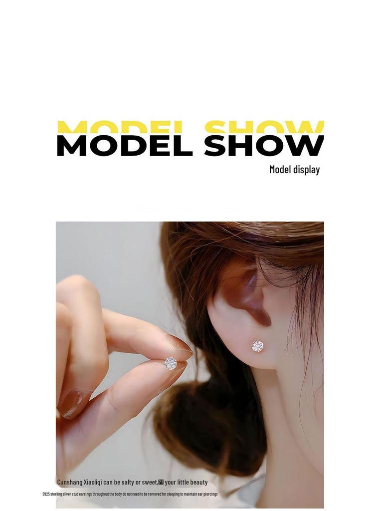 S925 Sterlingsilber Sechs-Zacken Schneeflocke Moissanit Ohrstecker - Hochwertiger Ohrschmuck für Damen