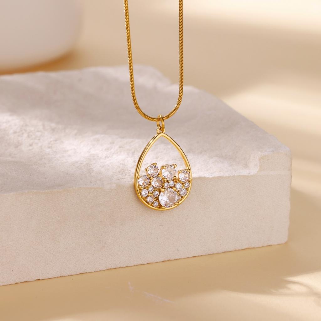 Stainless Steel Sun Pendant Necklace for Women Fashion Gold Color Zircon Charm Chain Necklaces Trendy Aesthetic Jewelry Gift