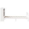 Solid Wood Bed with Shelf Without Mattress White 90x200 Cm Pine